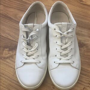 Ecco Women's White Leather Sneakers